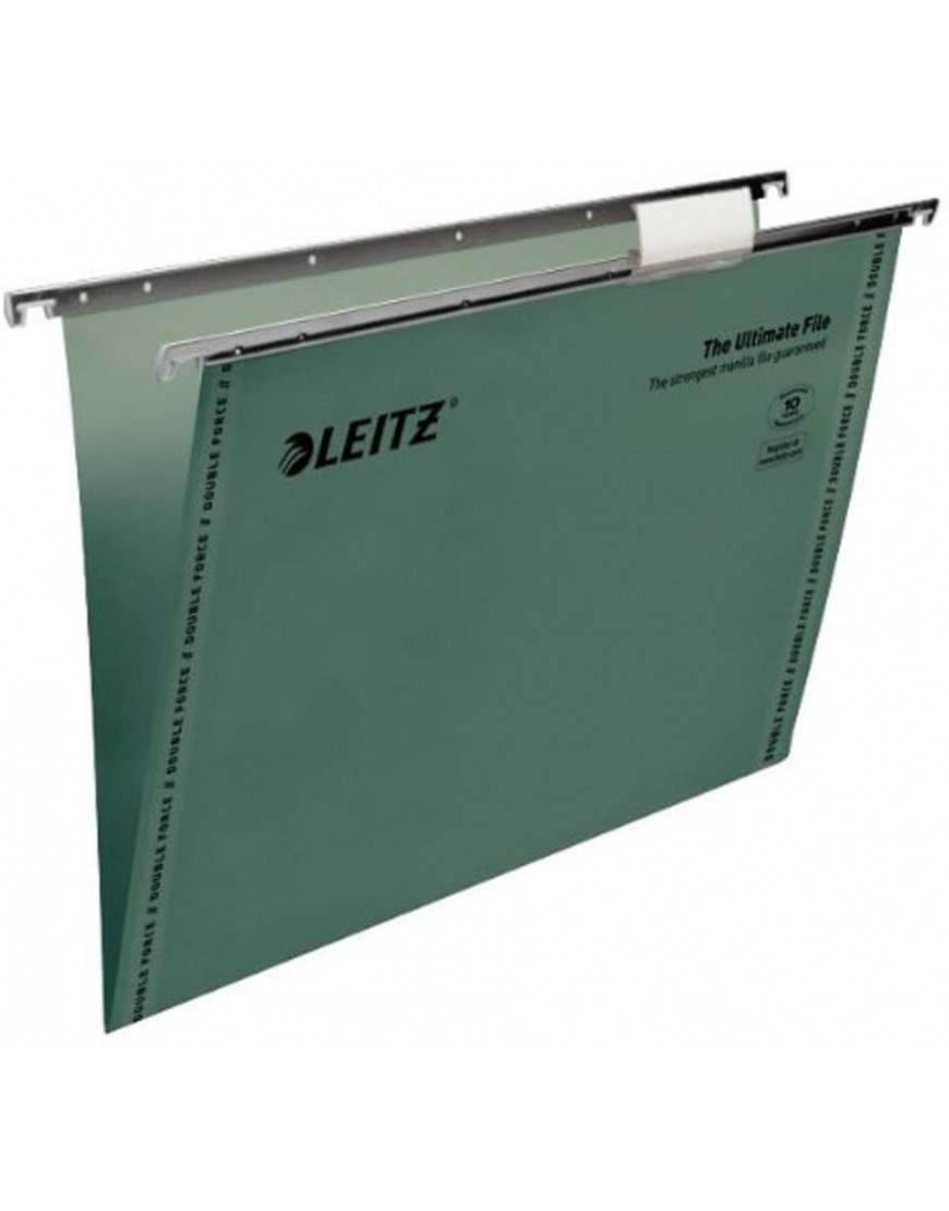 Leitz Ultimate Hängemappe recycelt mit Reitern und Etiketten V-förmiger Boden Folio-Format 50 Stück green - BQMKFW84
