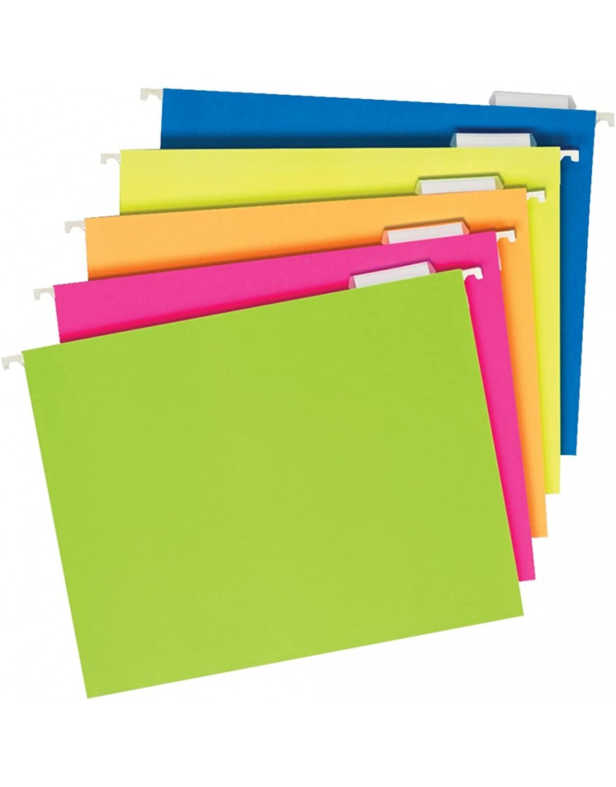 Pendaflex Glow Hanging File Folders 5 Tab Assorted Colors by Esselte - BJXPLD2D
