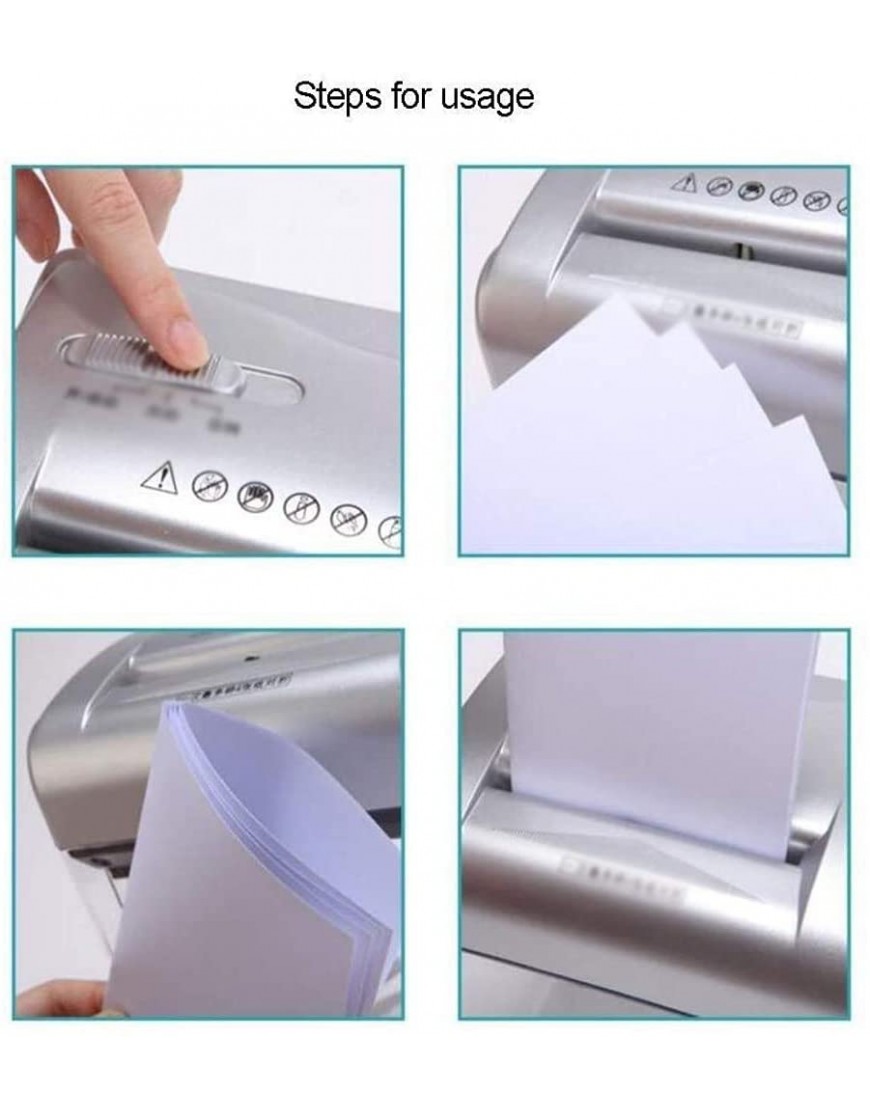 QCHEA Bürobedarf Chipper 4,5 Liter Mini Electric Paper Shredder Haushaltsklein tragbare Geräte 19X14.5X23.5cm - BZMUHJNB