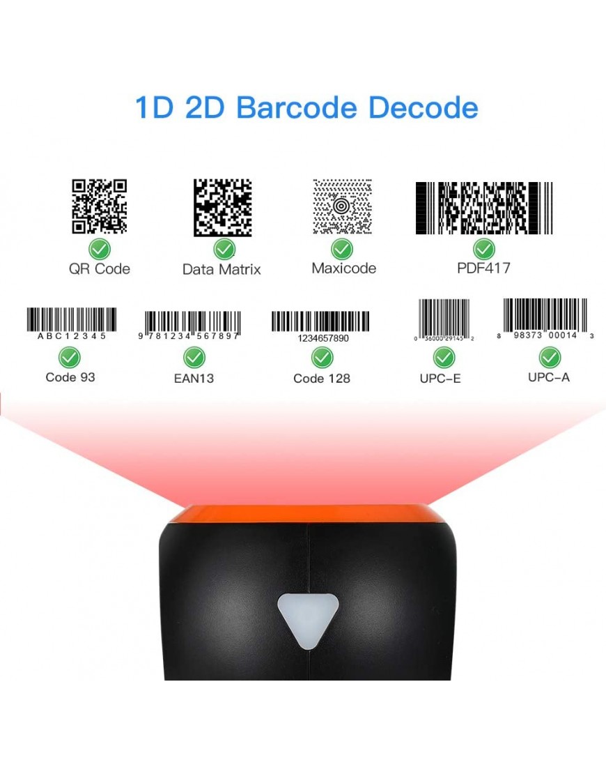 Eyoyo 1D 2D QR Desktop Barcode Scanner mit großem Scanfenster freihändiges Barcodelesegerät mit QR-Bildschirm-Scan-Plattform für Lager PC - BGBFG5VQ