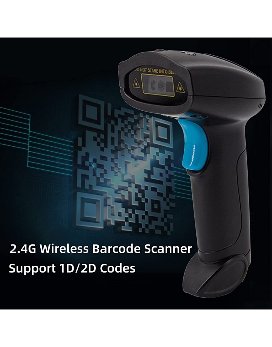 Funien Laser-Barcode-Scanner,1D 2D Barcode Scanner Handheld USB Wirelss Barcodeleser Manueller Auslöser automatisches kontinuierliches Scannen Unterstützung - BYVURK8K