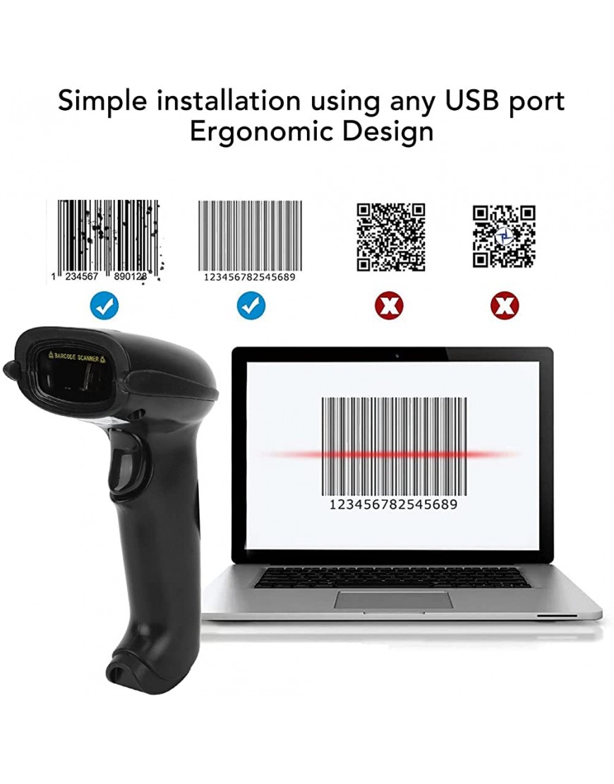 minifinker 2,4-G-Barcode-Scanner stoßfest langlebig schnelle Erkennung USB-genauer 2,4-G-Barcode-Handscanner für den Supermarkt - BANTFANH