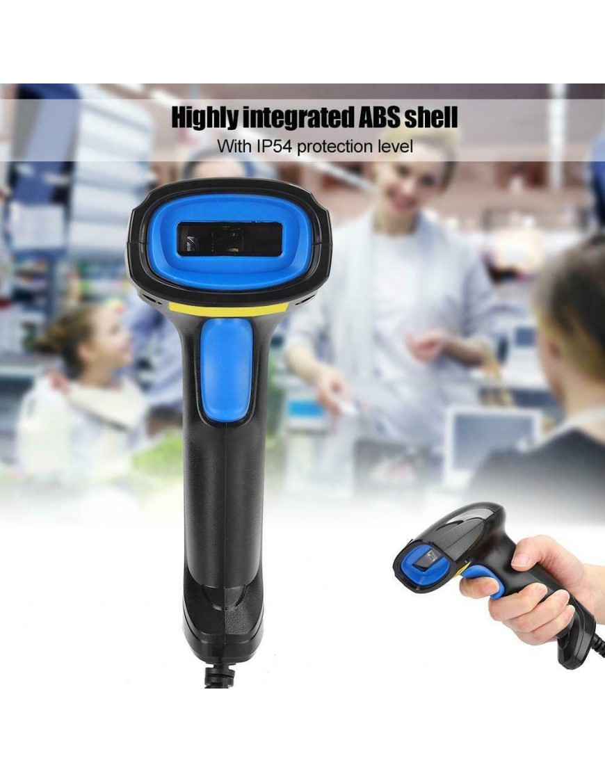 RGBS Tragbarer USB-Bar-Scanner mit Kabel automatischer 1D-Lesegerät Laserscanner für Supermarkt Einzelhandel Lager Logistik Bibliothek Medizin - BZBCUVAK