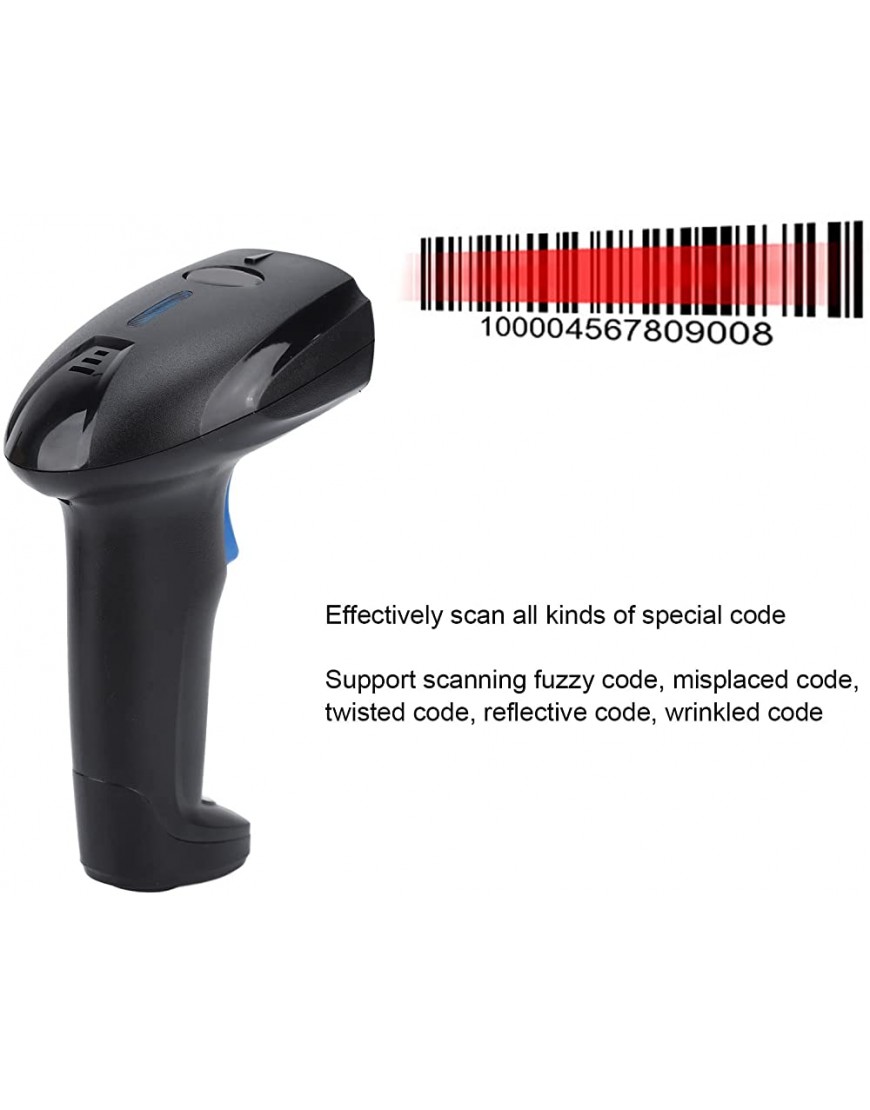 Zunate Handheld Barcode Scanner 2,4GHz Wireless 1D Barcode Lesegerät USB 2.0 Wired Handheld Barcode Scanner Lesegerät für Geschäft Supermarkt Lager - BOVEMKQA