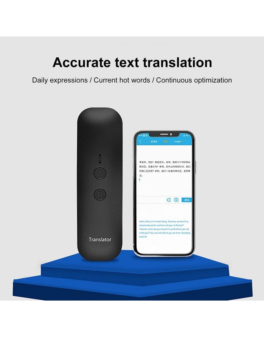 GFDFD Bluetooth 5.0 Wiederaufladbare Fast Connection Mini Portable Voice Multi-Layer Smart Übersetzer für Übersee Geschäftstreffen Color : Orange - BTLTPD7K