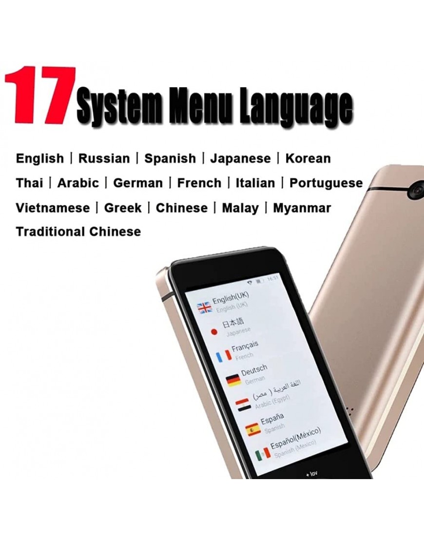 M9 Instant Voice Translator Portable Sprachübersetzer in Echtzeit Smart Übersetzer Unterstützt 12 Offline Sprachen Gold - BSTSUJ8H