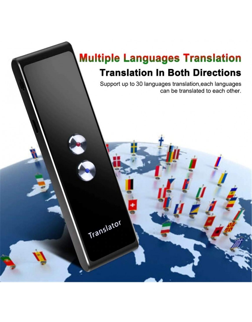 Smart Instant Echtzeit Sprachübersetzer Intelligenter Sprachübersetzer Smart Sprachübersetzer Portable Smart Sprachsprache Sprachübersetzer Gerät Unterstützung mehr als 30 Sprachen Übersetzer - BQZFJN8N