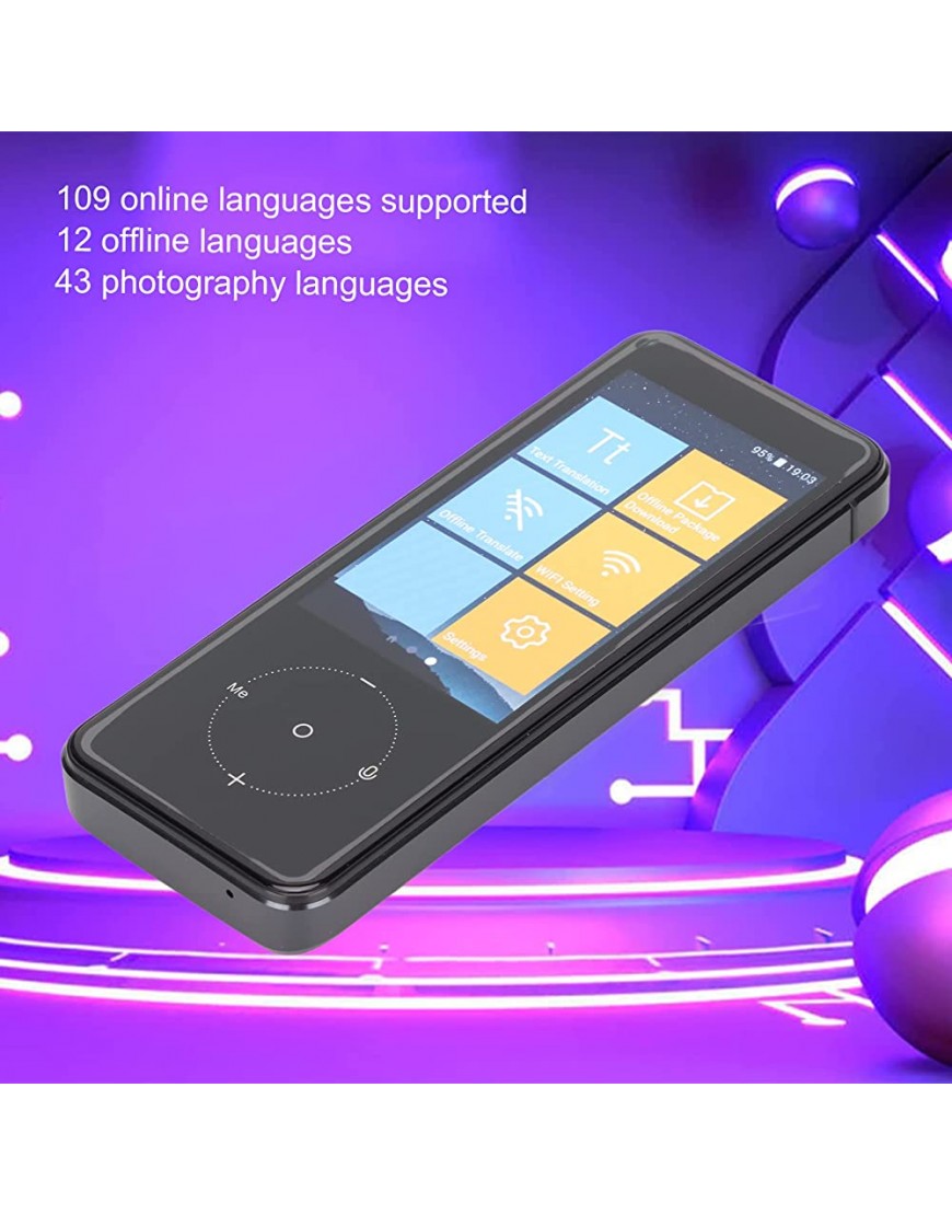 Sprachübersetzergerät Tragbarer Sofort-Sprachübersetzer mit 3,0-Zoll-Touchscreen 109 Sprachen 2-Wege-Smart-Übersetzer mit 5-Megapixel-Kamera-Unterstützungsfoto - BGKIH934