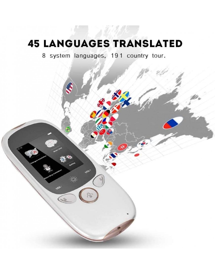 WMMCM Language Translator Gerät Instant-Sprachübersetzungsfunktion 2,0-Zoll-Touch-Screen-Unterstützung 45Languages ​​Für Reisen Learning Geschäfts Shopping - BHMXLM73
