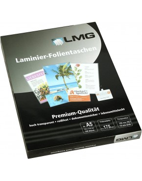 LMG LMGA5-175 Laminierfolien A5 154 x 216 mm 2 x 175 mic 100 Stück - BFAKCQJB