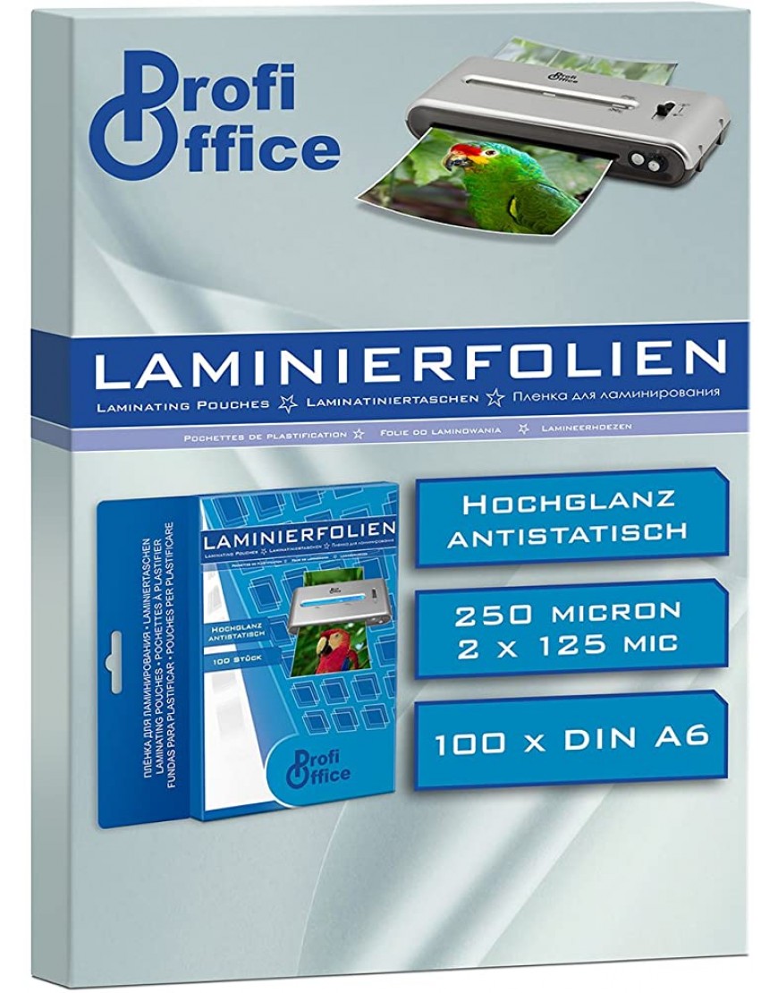 ProfiOffice® Laminierfolien DIN A6 2 x 125 Mikron 100 Stück 19012 - BGOEYDQJ