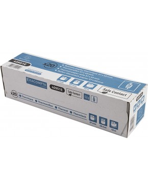 Exacompta 40951E 20er Pack Recycling Thermorollen SafeContact 57mm für EC-Kartenleser 52g m² starkes Papier hohe Haltbarkeit Rückseite bedruckt hitze- licht- und feuchtigkeitsbeständig blaugrau - BZEJY7E3
