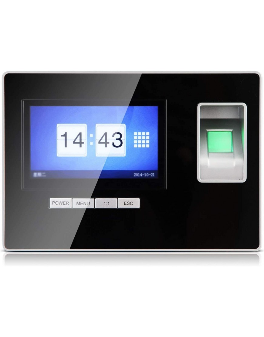 Rcsinway Time Attendance Machine Smart Touch Screen Clocking Machine Software-Free Fingerabdruck-Anwesenheitsgerät Bürobedarf für Mitarbeiter Business Größe: 17,5 x 3,3 x 12,3 cm Farbe: Schwarz - BCZTLKQJ