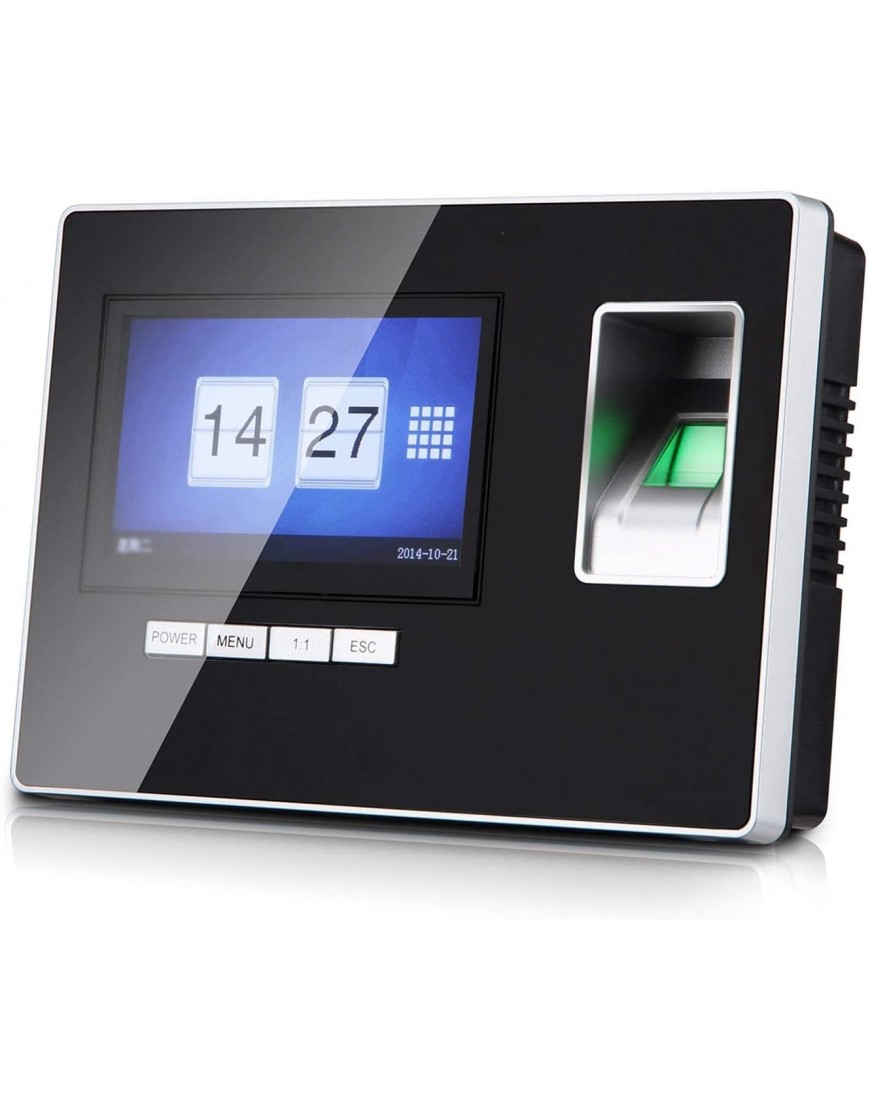Rcsinway Time Attendance Machine Smart Touch Screen Clocking Machine Software-Free Fingerabdruck-Anwesenheitsgerät Bürobedarf für Mitarbeiter Business Größe: 17,5 x 3,3 x 12,3 cm Farbe: Schwarz - BCZTLKQJ