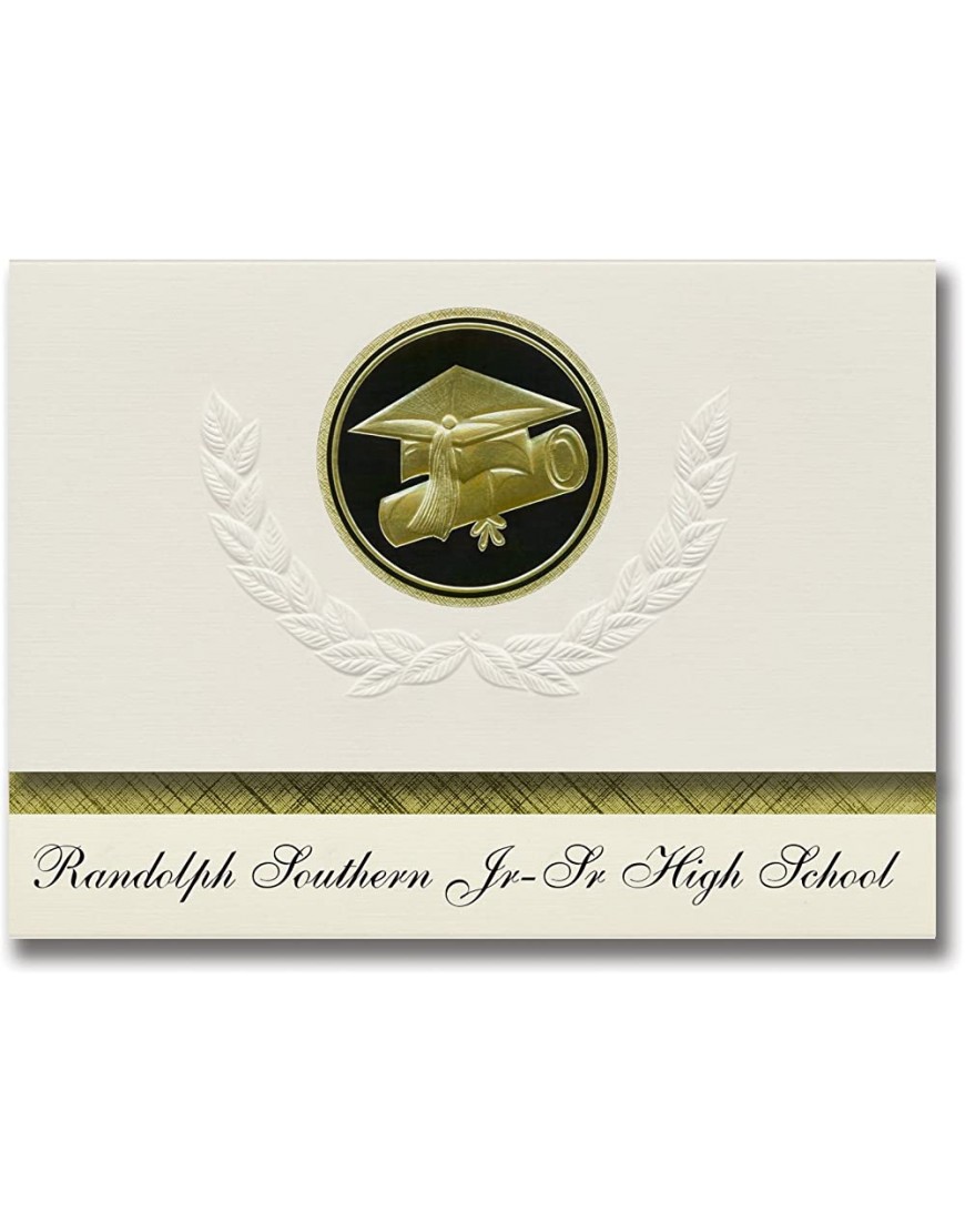 Signature Announcements Randolph Southern Jr-Sr High School Lynn IN Abschluss-Ankündigung Presidential Style Elite Paket mit 25 Kappen und Diplom-Siegel. - BLAJRWWM