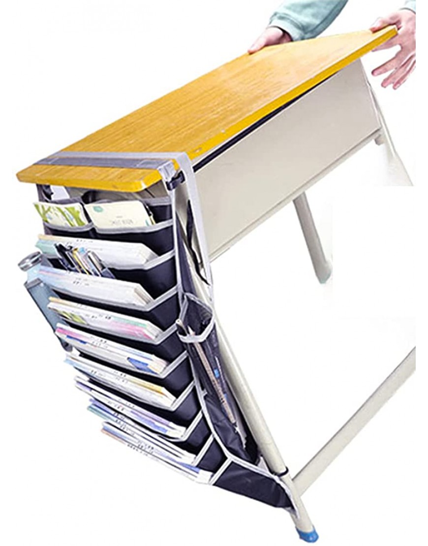 Leyeet Schreibtisch-Seiten-Hängetasche Mehrzweck-Bücheraufbewahrungstasche Organizer Regal für Klassenzimmer Schule blau - BMWGY5K9