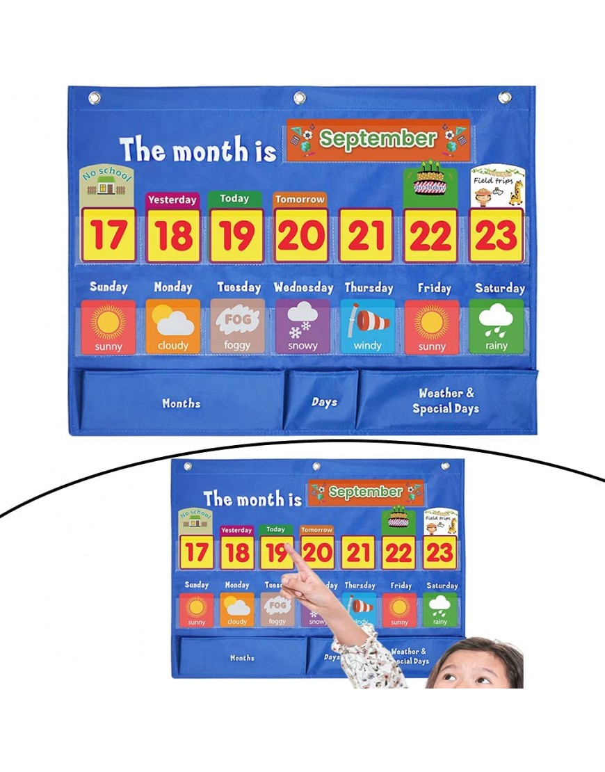 Milageto Kalender Wetter Diagramm Frühpädagogisches Klassenzimmer Lernspielzeug - BEARBEMK