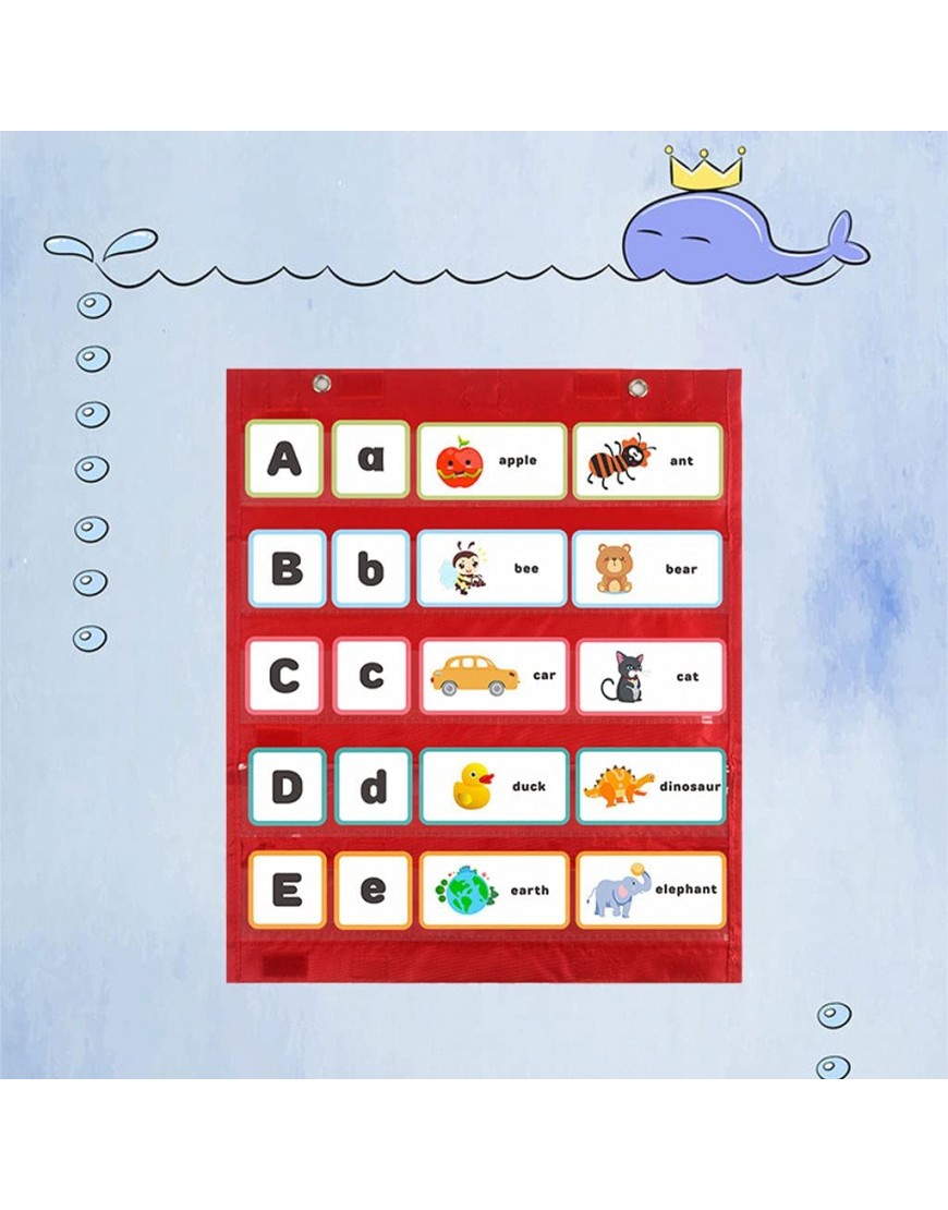 #N A Desktop Magnetisches Taschendiagramm mit 104 Karten Lesespiele für Kinder Heimbedarf Unterricht Pädagogisch rot - BEMHOM9A