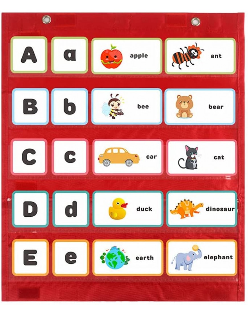 #N A Desktop Magnetisches Taschendiagramm mit 104 Karten Lesespiele für Kinder Heimbedarf Unterricht Pädagogisch rot - BEMHOM9A