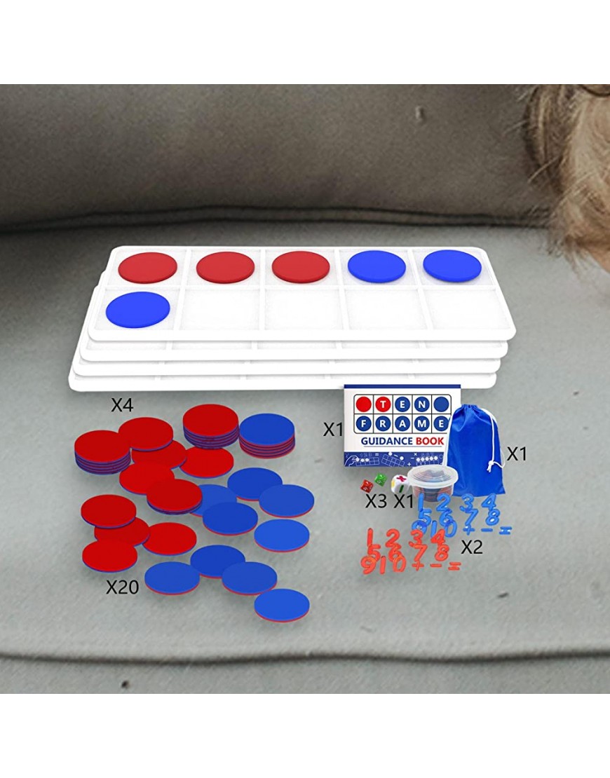 #N A Magnetischer Kunststoff Zehn Rahmen Set Math Games Counters Math Tool Manipulatives for Early Math Kindergarten Klassenzimmer Addition und Subtraktion Fortgeschrittene - BAOOZ8M2