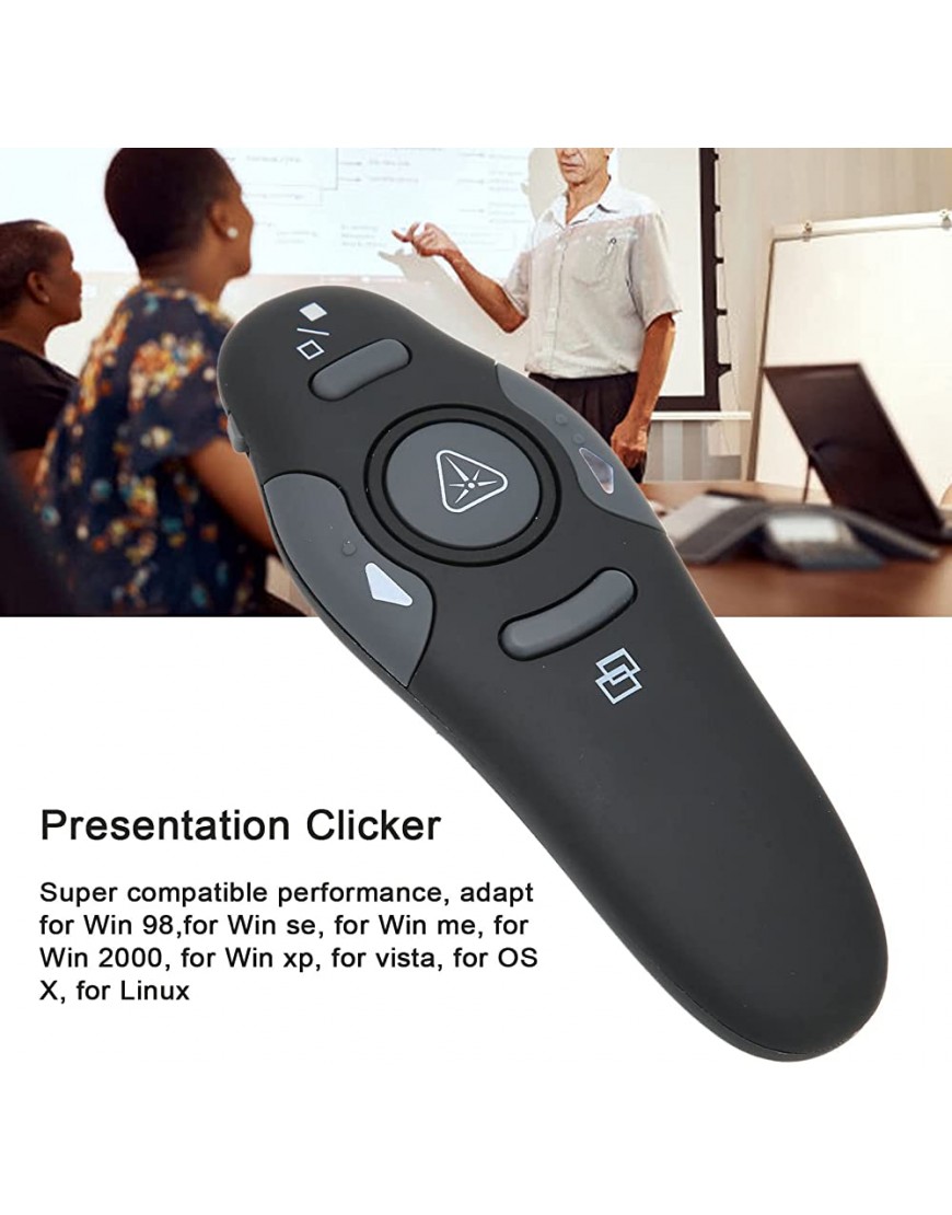 Präsentations-Fernbedienung 2,4-GHz-Drahtlosverbindung Präsentations-Clicker weit kompatibel für den Unterricht für die Sprache für Lehrer für Besprechungen für Mitarbeiter - BRCZZ93A