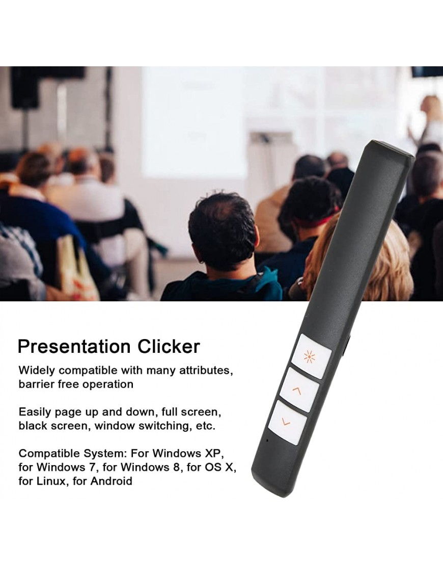 Präsentationsklicker Multifunktions-Ergonomischer Handheld USB-Präsentator-Fernbedienung für Unterricht für Sprache für Besprechungen - BKNZA83E