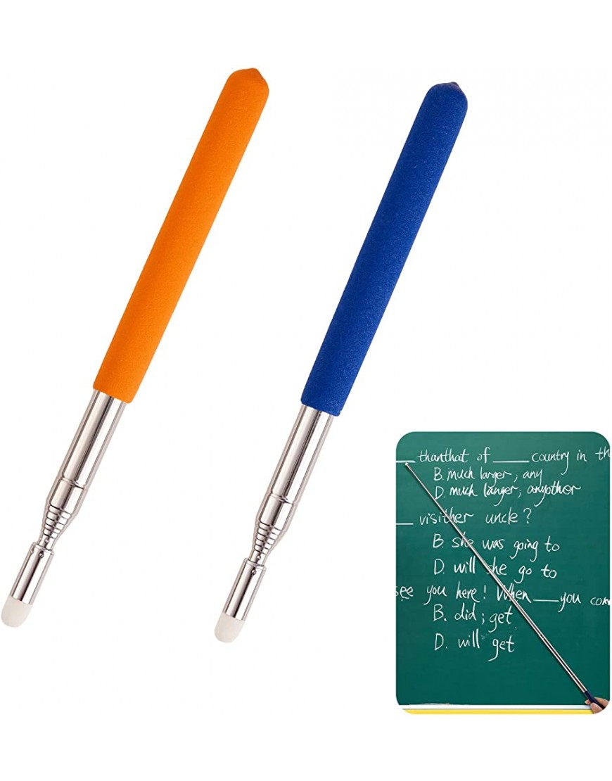 Teleskop-Lehrpointer einziehbarer Handpresentenstift ausziehbarer Lehrerpointer Klassenzimmer Whiteboard-Pointer erweiterbar auf 1 m blau orange - BSZSKMH7
