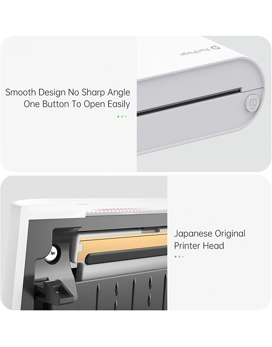 Bisofice PeriPage A9s MAX Mini Fotodrucker 304 dpi BT Drahtloser Thermodrucker Belegetikettenhersteller Aufkleber Unterst¨¹tzung 107 mm 77 mm 57 mm Papierbreite Kompatibel mit Android iOS - BIJMU3B2