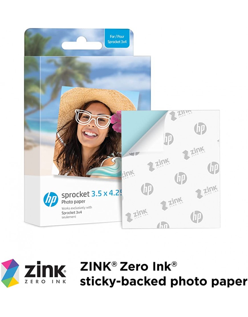 HP Sprocket 3x4 Instant Photo Printer Kit: 20 Pack Zink Papier Schere Scrapbook Album Marker Sticker Sets - BXJCR487