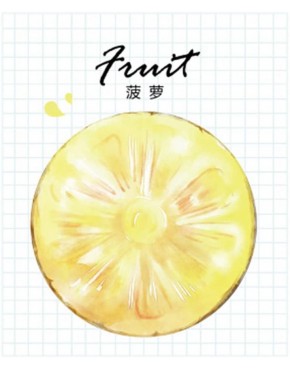 Set von 5 Kreativ Aquarell Frucht Selbstklebende Notizen Haftnotizen Memo 30 Blätter Pad Ananas - BHCBGK65