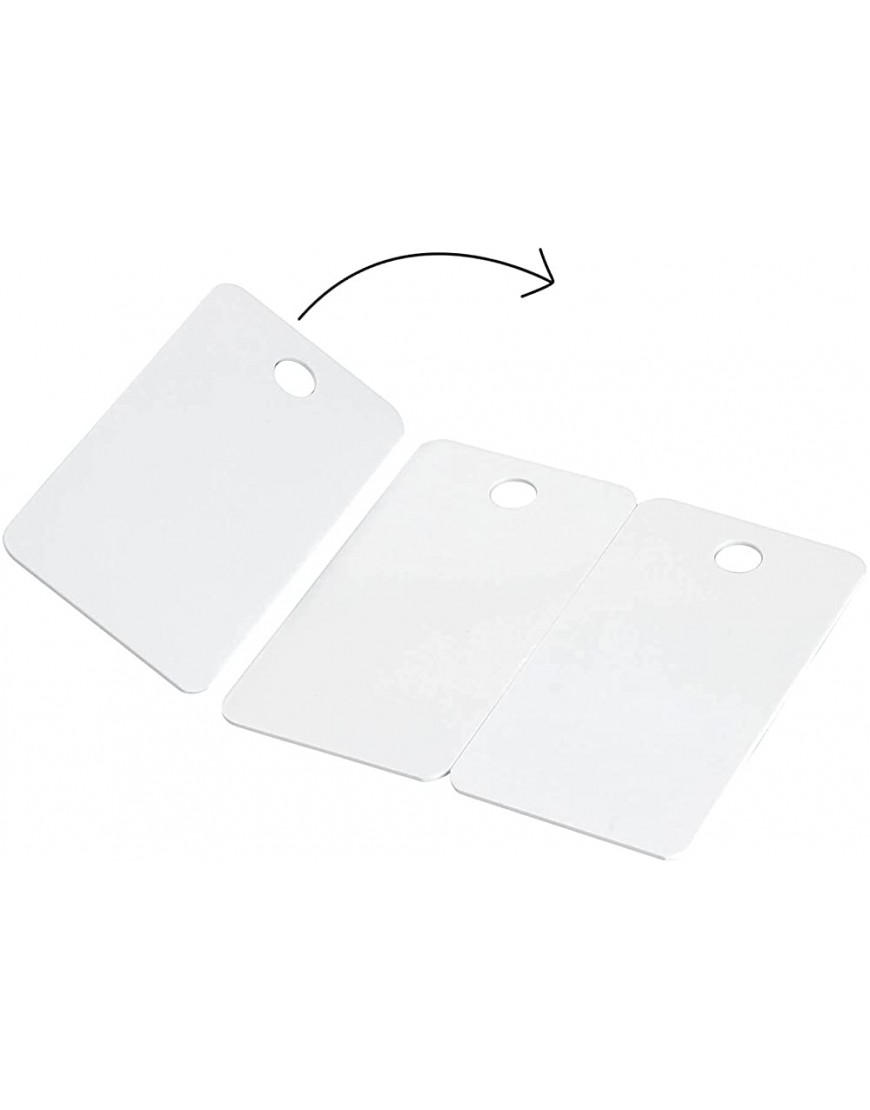 500 x Karteo® Blanko Plastikkarten perforiert und in drei Teile brechbar mit Stanzung Loch Lochung für Schlüsselring und Ketten - BJVFE969