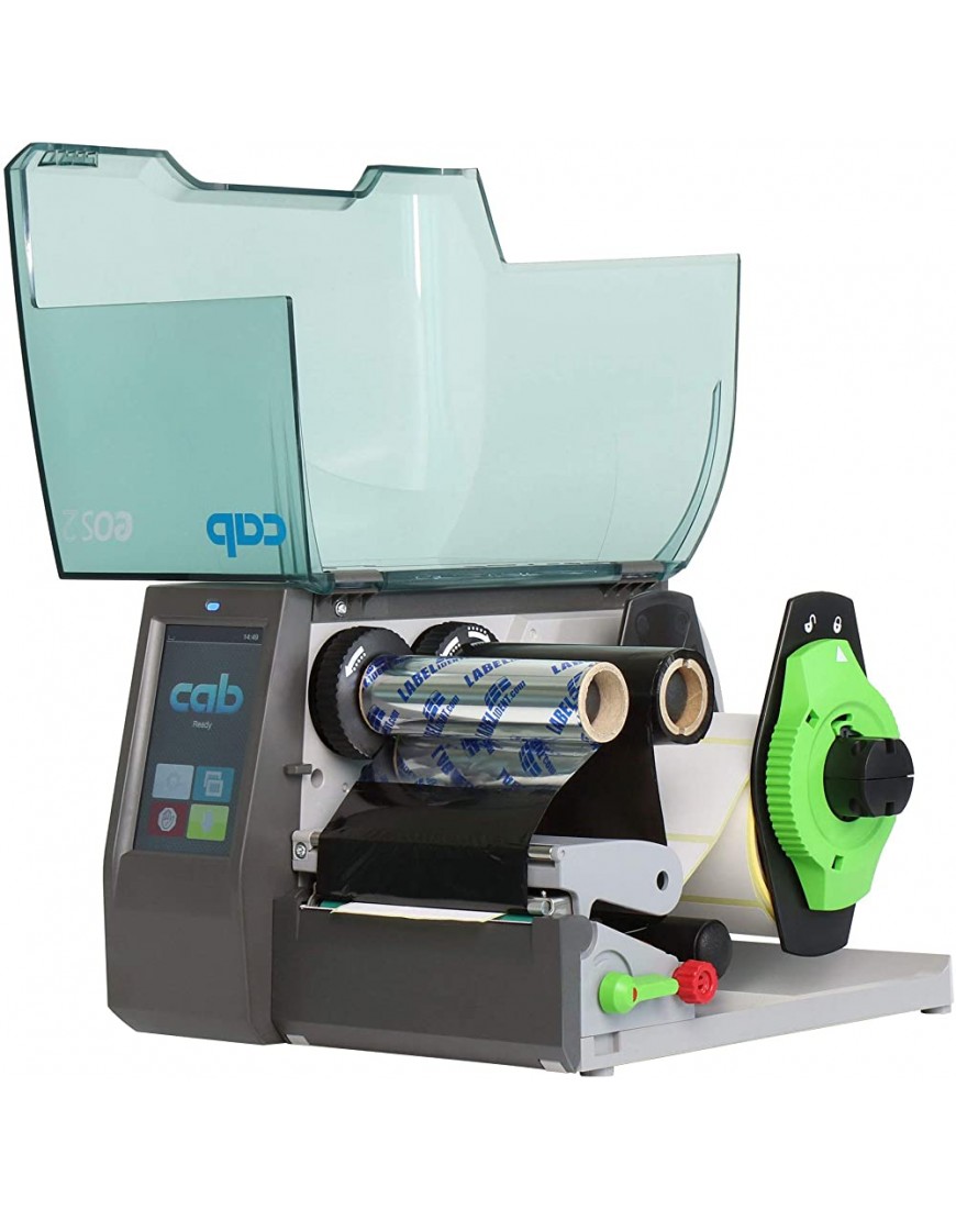 Labelident Starterset Cab EOS2 Etikettendrucker mit Abreißkante inkl. 4800 Etiketten 102 x 152 mm auf 12 Rollen 300 dpi Thermotransfer- und Thermodirektdruck - BLDJS9AV