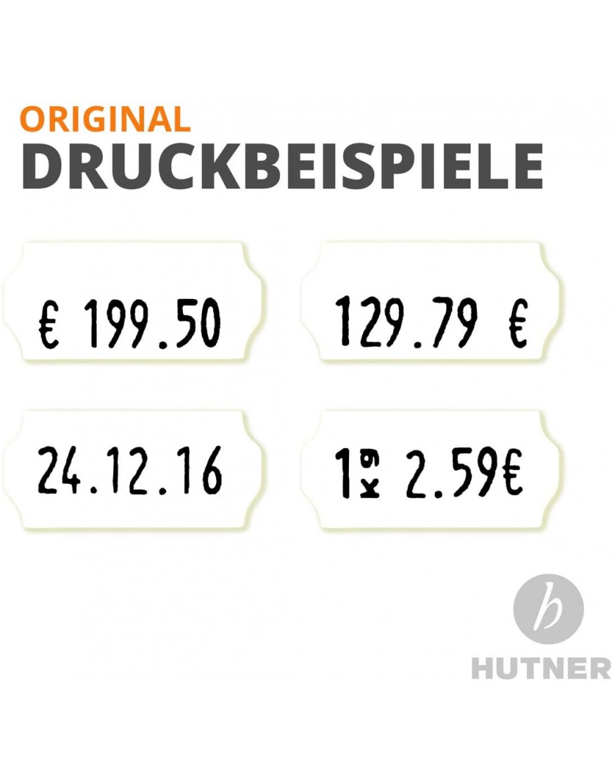 Preisauszeichner Set: Datumsauszeichner Uno C8 für 26x12 inkl. 7.500 HUTNER Preisetiketten weiss permanent | etikettieren | HUTNER - BUFUGQV4