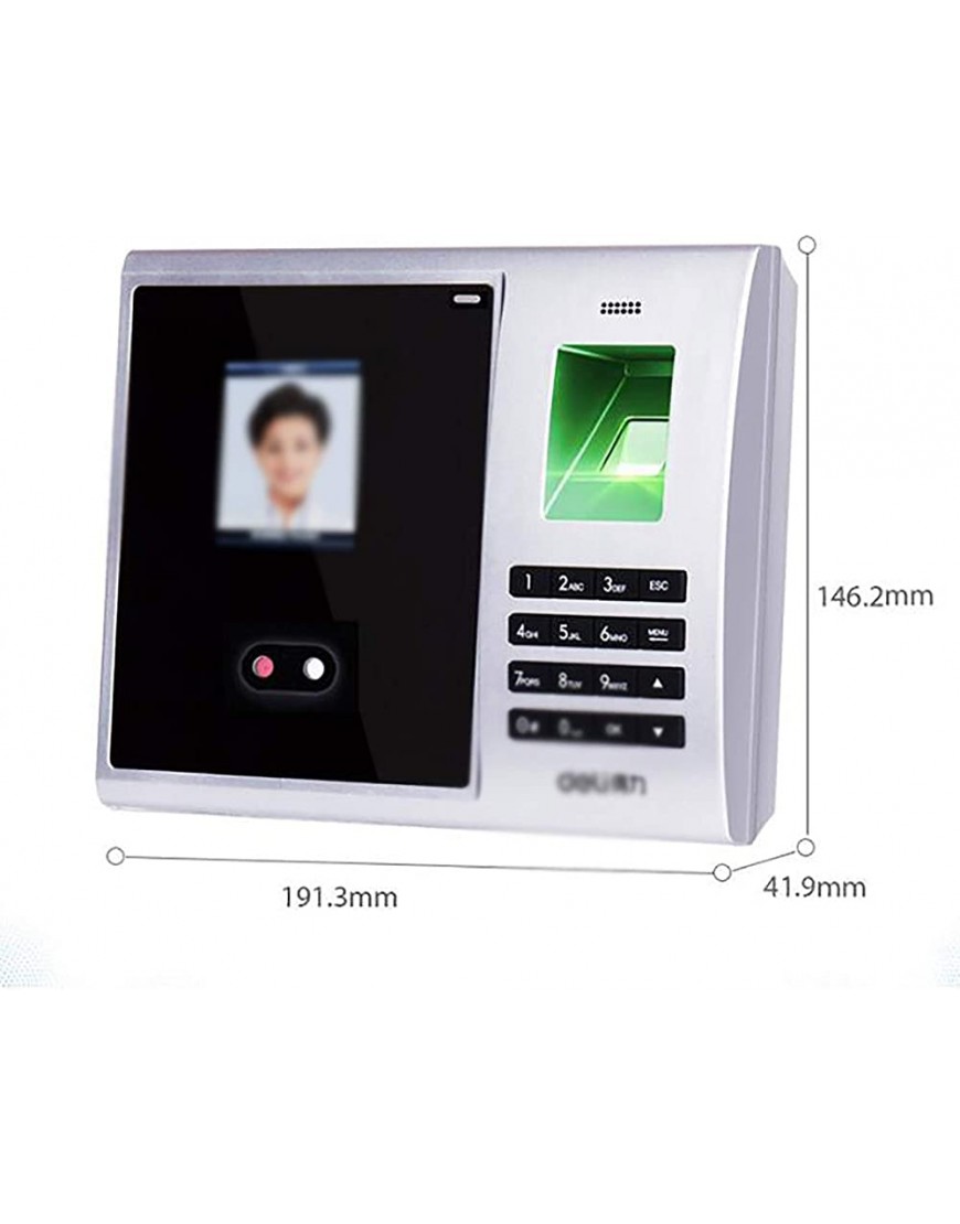 QinWenYan Anwesenheitsmaschine Gesichts- Und Fingerabdruck-Hybrid-Erkennungs-Anwesenheitsmaschinen-Gesichtserkennung Punch-Kartenmaschine Bürobedarf Farbe : Silver Size : 19.2x4.2x14.7cm - BHZKFVHJ