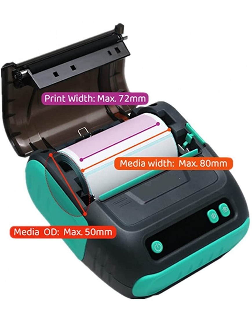 YZ-LIANG Mini-Etikettendrucker 20-80mm Handy Bluetooth Tragbare Mini Thermische Etikettendrucker S3 Kleidung Tag Produkt Preis Barcode Qr. Code-Aufkleber-Breite. Bürobedarf - BOCKOA9H