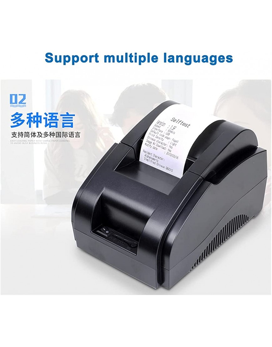 YZ-LIANG Mini-Etikettendrucker 58mm Bluetooth-Empfangsdrucker Thermische POS-Drucker for das Handy USB Bluetooth-Anschluss for den Laden Bürobedarf Color : USB Port Auto Cut - BEBMAQQ6