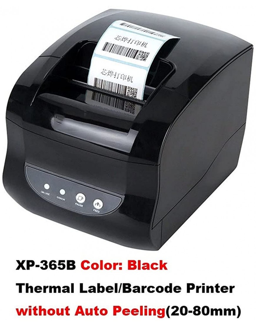 YZ-LIANG Mini-Etikettendrucker Label Barcode Drucker Thermischer Empfangs-Etikettendrucker-Barcode Qr. Code-Aufkleber-Maschine 20mm-80mm Auto-Stripping 370B Bürobedarf Color : 365B USB Port - BOAKW29K