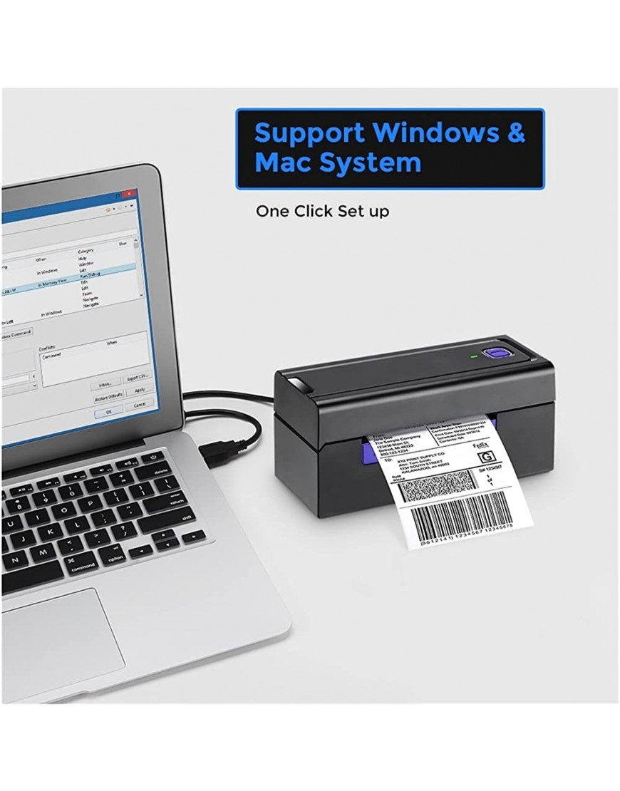 YZ-LIANG Mini-Etikettendrucker Thermischer Aufkleber-Etikettendrucker USB 4. Zoll-Airwaybill Barcode-Drucker DHL Ups. FedEx Shipping Label Windows Mac Bürobedarf - BAXUFBJ3