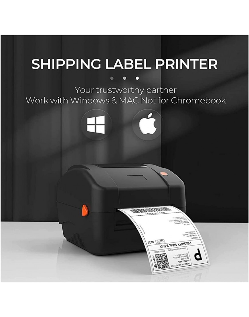 YZ-LIANG Mini-Etikettendrucker Thermischer Etikettendrucker 300 DPI USB 4. Zoll Etikettendrucker Unterstützung Ebay PayPal Etsy Shopify Windows Mac Bürobedarf - BDQCY2M3
