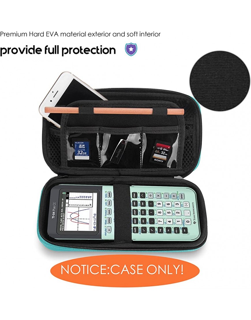 ProCase Eva Hart Hülle Tasche Reiselagerung Tragetasche Schutztasche für Texas Instruments Ti-84 Ti-83 Ti-85 Ti-89 Ti-82 Plus C CE Graphing Calculator –Mint - BMJUUJ95