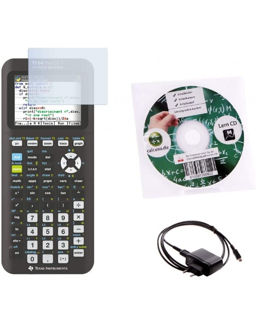 TI-84 Plus CE-T + Lern-CD auf Deutsch + Displayschutzfolie + Ladekabel - BCJLYJVK