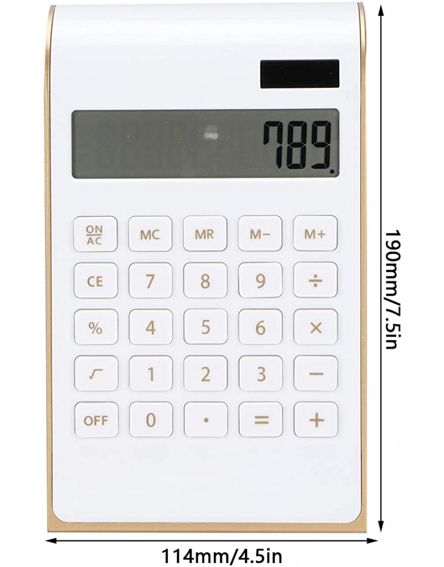 BOLORAMO Solar Basic Calculator Desk Financial Office Big Button Design Ultra Thin Solar Power Calculator Bürobedarf Home Office Business LCD Di Verschiedene FinanzWhite - BWWEZ5KV
