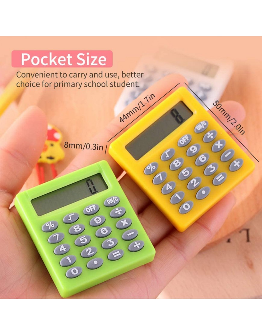Fesjoy Mini-Taschenrechner Mini-Taschenrechner 8-stellige Anzeige Taschenformat batteriebetrieben zufällige Farbe für Schule Studenten Bürobedarf - BDAQY5HQ