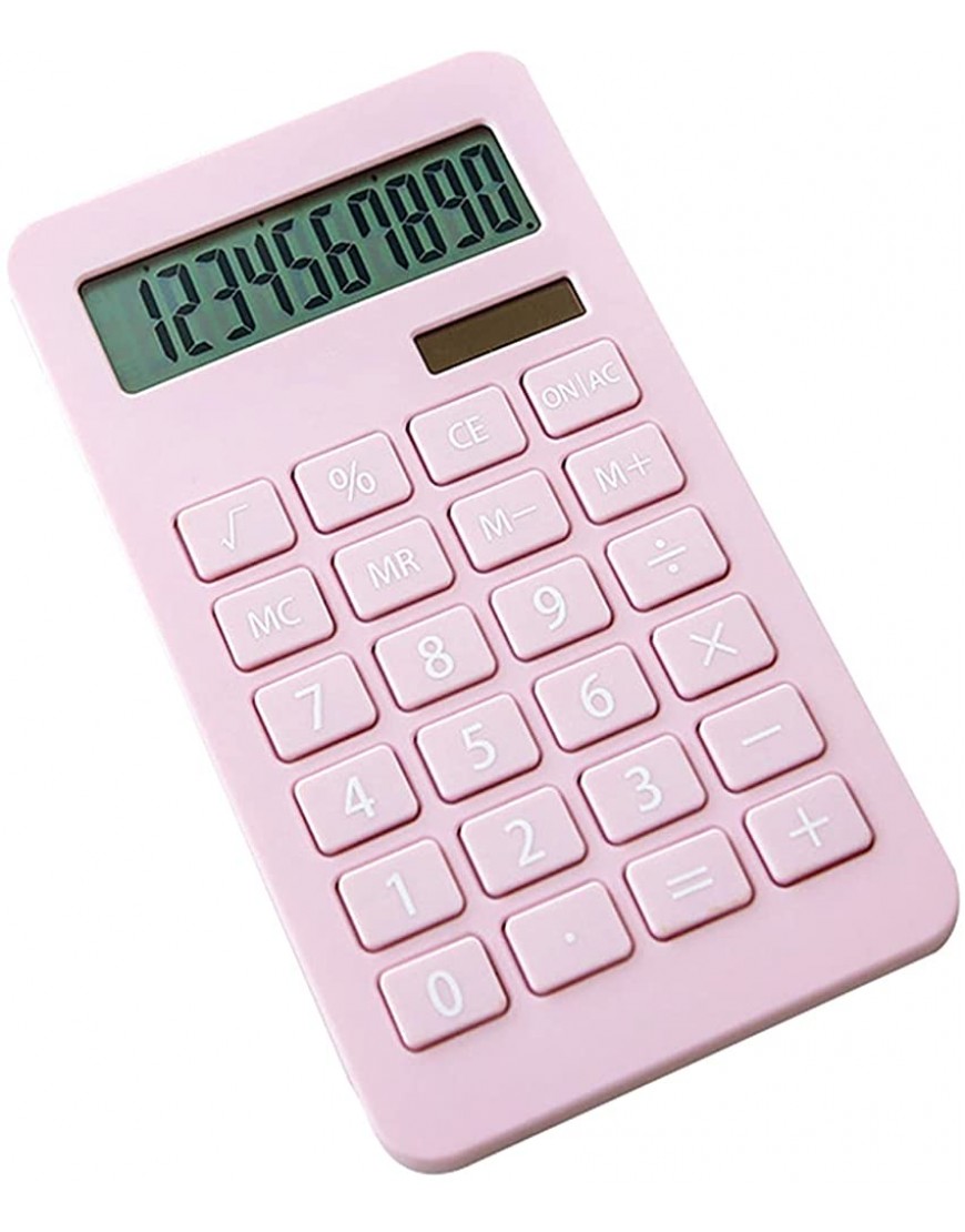 Liudan Taschenrechner Tragbare Schreibtischrechner 10 Ziffern Displayknopf Batterie Dual Power Accounting Tool Schule Bürobedarf Tischrechner Color : Pink - BDEODWW7