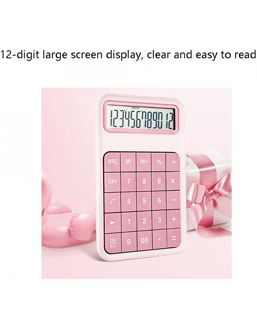 WYH Tischrechner großer Bildschirm große Tasten Bürobedarf Studenten Finanzbuchhaltung spezieller Taschenrechner tragbar präzise Farbe: Rosa - BEMVOK93