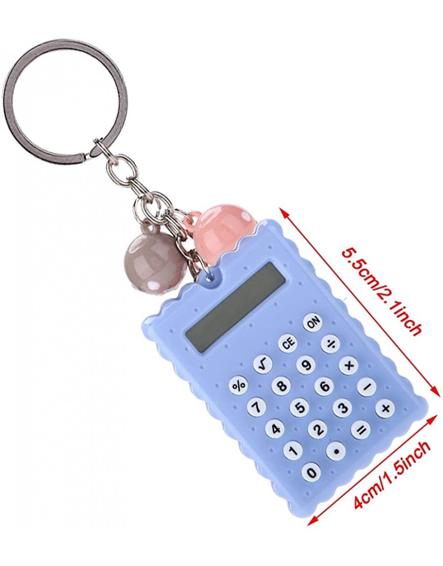yqs Schlüsselanhänger Tragbare Digit Rechner Kawaii Mini Tasche Größe 8 Display Cartoon süße kreative Rechner Bürobedarf Blue - BGBMZ42J