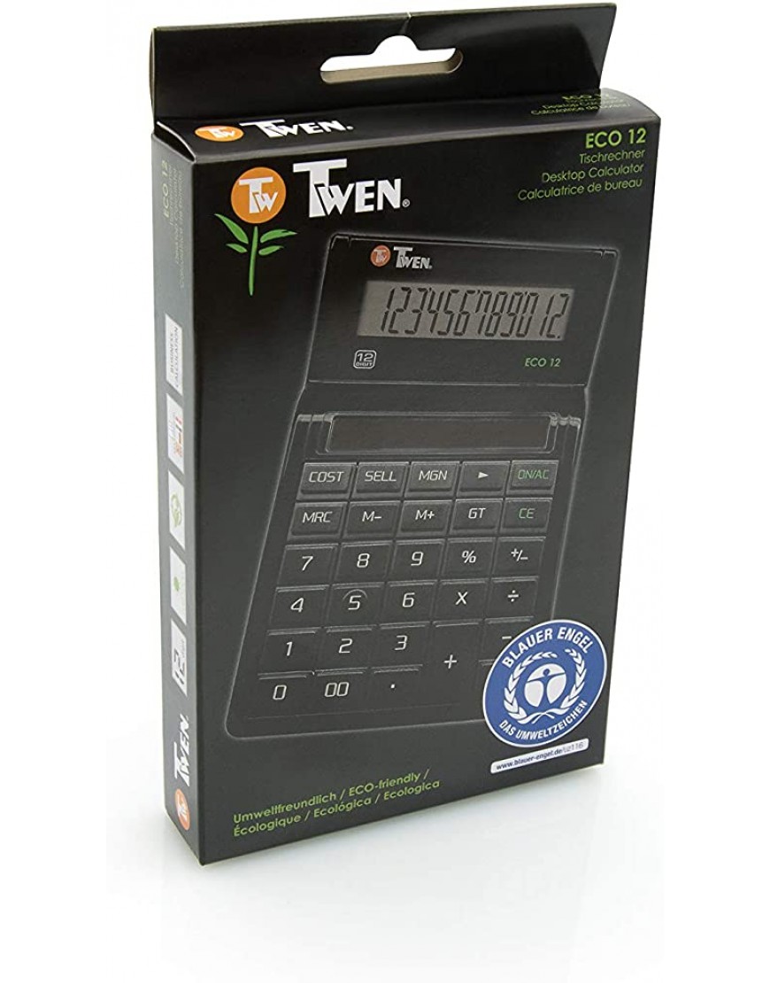 Twen Eco 12 umweltfreundlicher Taschenrechner - BSOXFMWJ