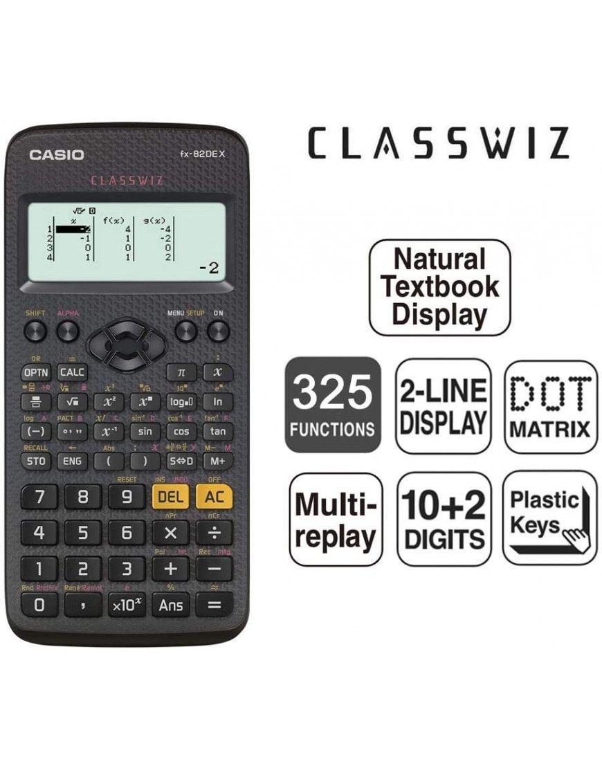 Casio FX-82DE X ClassWiz technisch-wissenschaftlicher Rechner schwarz - BTNACKM8