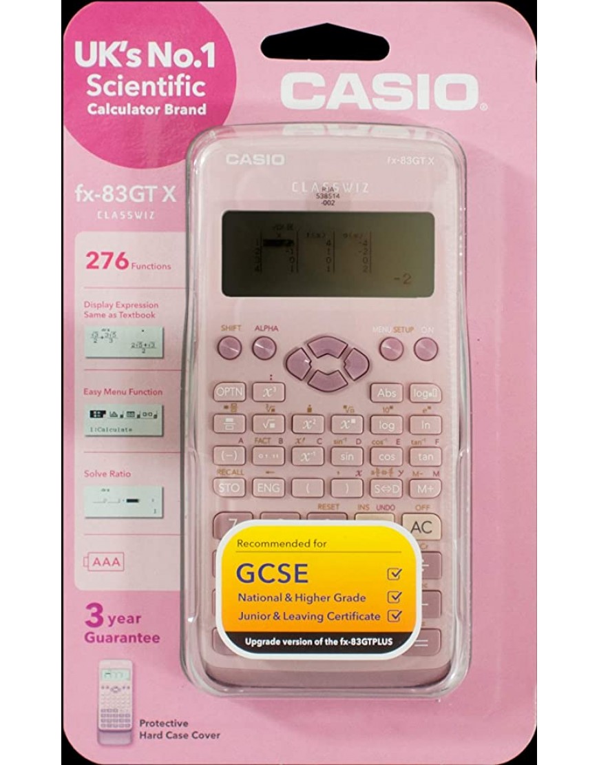 Casio FX-83GTX Wissenschaftlicher Taschenrechner Rosa - BGTDMHWM