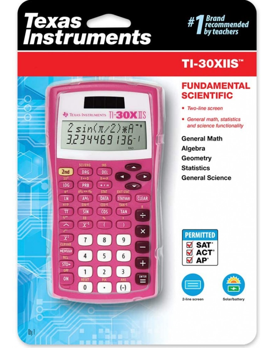 Texas Instruments TI-30X IIS 2-Line Scientific Calculator Pink by Texas Instruments - BMJSNHEW